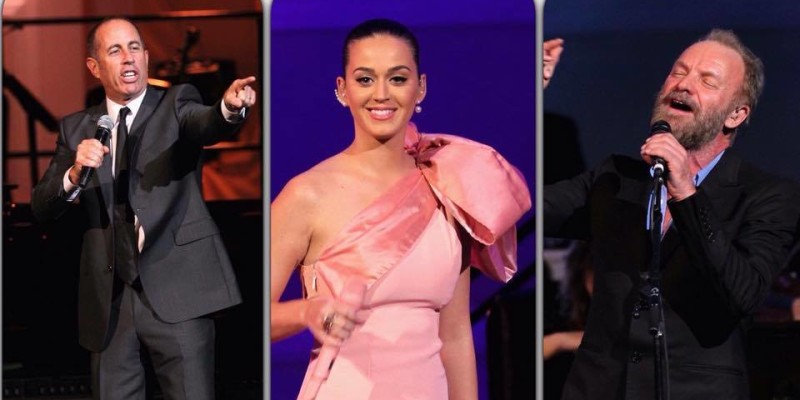 סטינג, ג'רי סיינפלד וקייטי פרי בערב ההתרמה של דיוויד לינץ